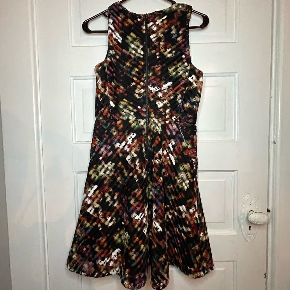 Massimo Colorful Chevron Skater Dress w/ Exposed Zipper - Picture 7 of 14